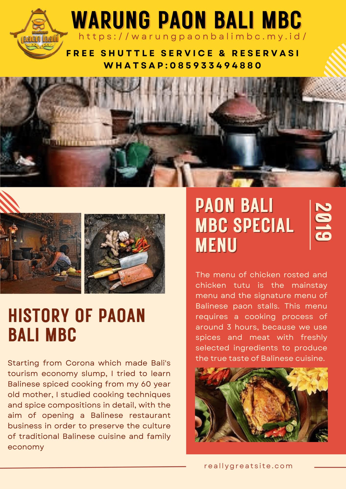 bali menu