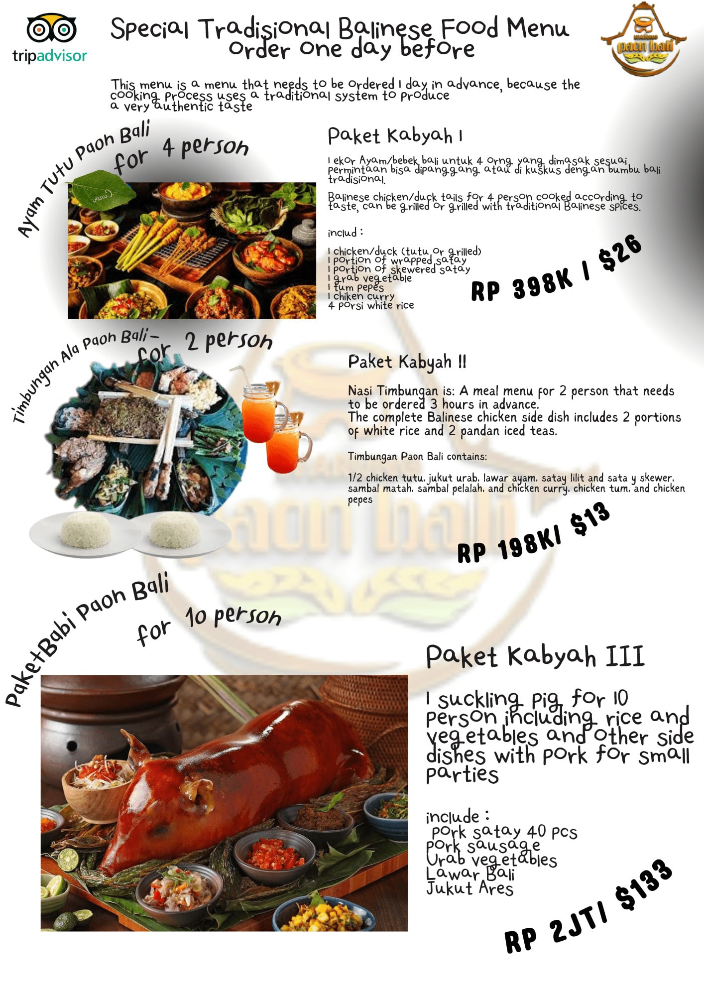 bali menu